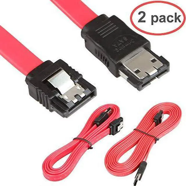 Main image of 2 Pack ESATA TO SATA Cable ale to male MM Shielded Extender Extension HDD 6Gbps