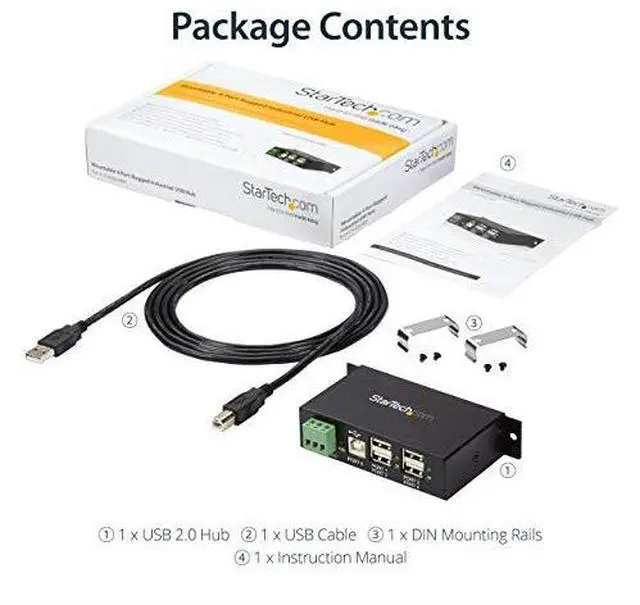 Alt view image 6 of 7 - com 4Port Industrial USB 20 Hub with ESD Protection Mountable Multiport Hub ST4200USBM
