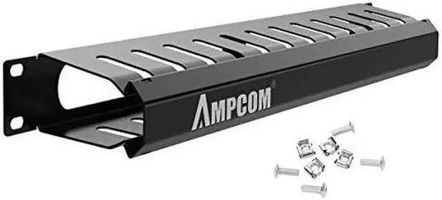 Main image of 1U Cable Management Horizontal Mount 19 inch Server Rack with Mounting Screws 12 Slot Metal Finger Duct Wire Organizer with Cover