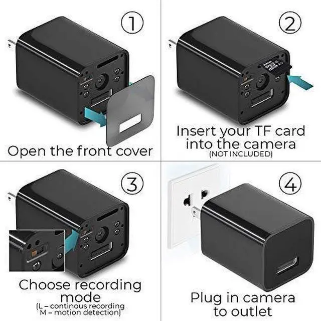 Alt view image 2 of 7 - Spy Camera Charger Hidden Camera Mini Spy Camera 1080p USB Charger Camera Hidden Spy Camera Hidden Nanny Cam Hidden Spy Cam Hidden Cam Surveillance Camera Full HD with Out WiFi