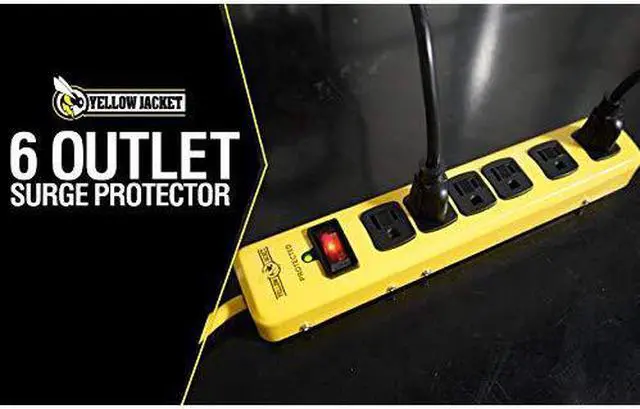 Alt view image 2 of 7 - 5138N 5138 Metal Surge Protector Strip with 6 Outlets and 15 Foot Cord