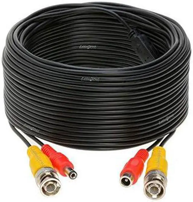 Main image of Black Premade BNC Video Power CableWire for Security Camera CCTV DVR Surveillance System Plug Play Black 75