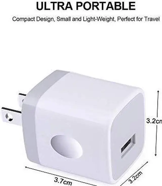Alt view image 3 of 7 - Single Port USB Wall Charger  1A5V Power Adapter 5 Pack Charging Block Cube Plug Box Compatible Phone X87XsXR6s5SE Samsung S9S8S7S6 Edge Note 8 LG G5 V30 Moto Pixel Nexus HTC