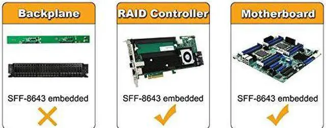 Alt view image 3 of 6 - 2Pack Internal HD Mini SAS SFF8643 Host 4X SATA Target CableSFF8643 to 4X SATA Cable 16ft SFF8643 for Controller 4 Sata Connect to Hard Drive