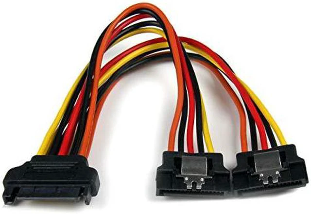 Main image of com 6in Latching SATA Power Y Splitter Cable Adapter MF 6 inch Serial ATA Power Cable Splitter SATA Power Y Cable Adapter