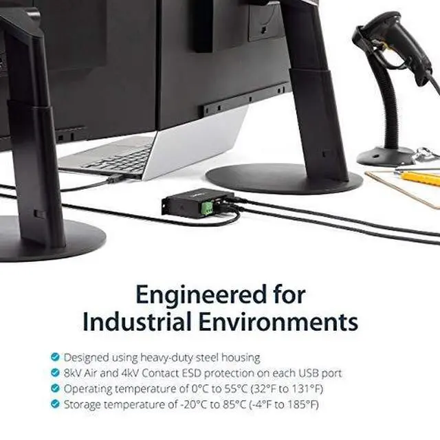 Alt view image 3 of 7 - com 4Port Industrial USB 20 Hub with ESD Protection Mountable Multiport Hub ST4200USBM