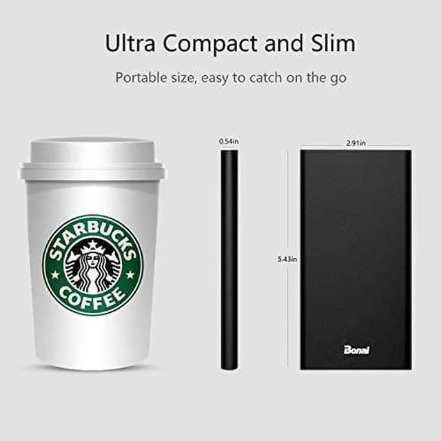 Alt view image 4 of 7 - Portable Charger  12000mAh Power Bank Aluminum Powerful Travel USB C HighSpeed 30A InputOutput Compatible iPhone iPad Samsung Android MacBook Charging Cable Include Black