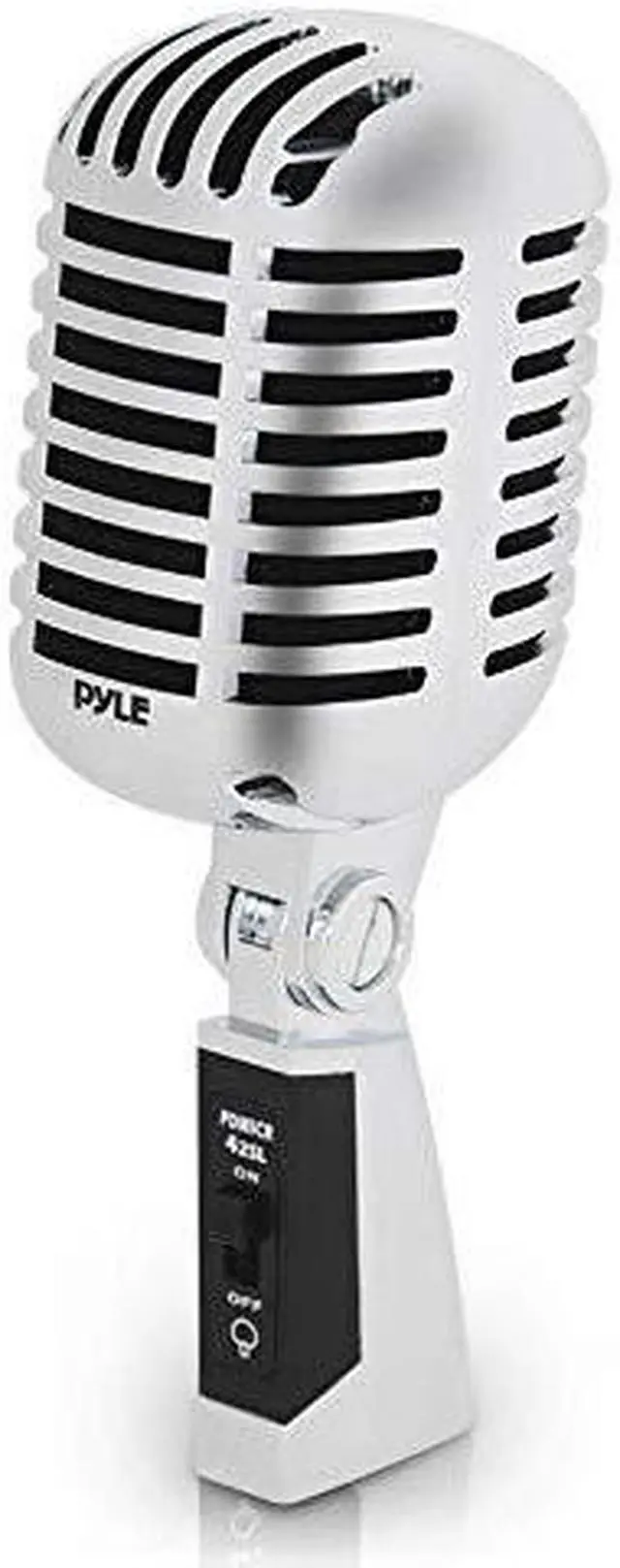 Main image of Classic Retro Dynamic Vocal Microphone Old Vintage Style Unidirectional Cardioid Mic with XLR Cable Universal Stand Compatible Live Performance In Studio Recording  Pro PDMICR42SL Silver