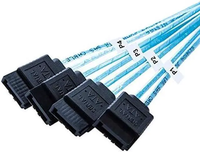 Alt view image 6 of 6 - 2Pack Internal HD Mini SAS SFF8643 Host 4X SATA Target CableSFF8643 to 4X SATA Cable 16ft SFF8643 for Controller 4 Sata Connect to Hard Drive