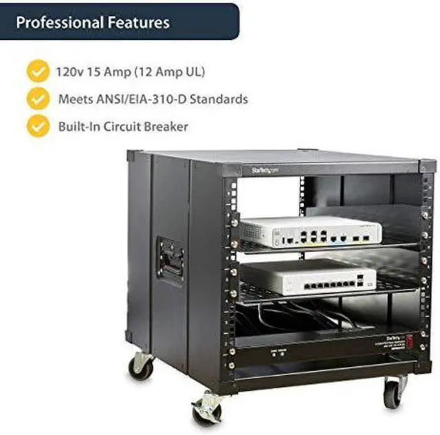 Alt view image 5 of 7 - com 8 Outlet Horizontal 1U Rack Mount PDU Power Strip for Network Server Racks Surge Protection 120V15A w 6ft Power Cord RKPW081915