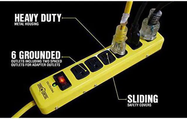 Alt view image 3 of 7 - 5138N 5138 Metal Surge Protector Strip with 6 Outlets and 15 Foot Cord