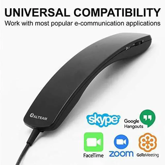 Alt view image 3 of 7 - Wired Portable USB Handset Plug and Play with 2 Meter Long Cable for Softphone Retro Style Lightweight 78g Volume Control Microphone Mute for Skype Voip Office Desktop PC Laptop Call Center