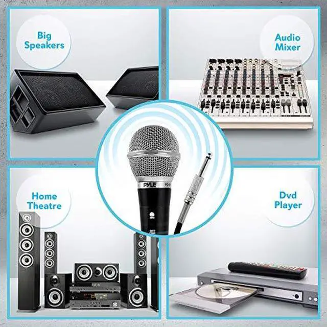 Alt view image 4 of 7 - 3 Piece Professional Dynamic Microphone Kit Cardioid Unidirectional Vocal Handheld MIC with Hard Carry Case Bag HolderClip 26ft XLR Audio Cable to 14 Audio Connection PDMICKT34