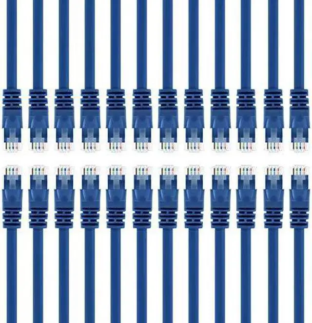 Main image of 24Pack Cat5e Ethernet Patch Cable 6 Feet Snagless RJ45 Computer LAN Network Cord Blue Compatible with 24 48 Port Switch POE Rackmount 24port Gigabit