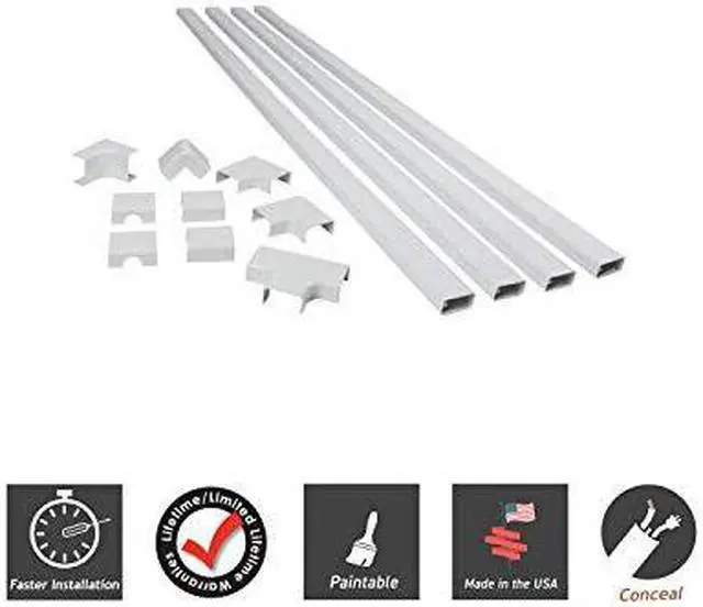 Alt view image 3 of 7 - Cable Hider CordMate III | Paintable OnWall Cable Management Kit | Hide Organize Up to 5 TV Wires or Computer Cables