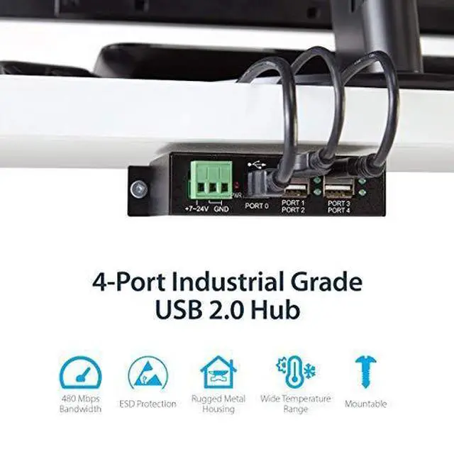 Alt view image 2 of 7 - com 4Port Industrial USB 20 Hub with ESD Protection Mountable Multiport Hub ST4200USBM