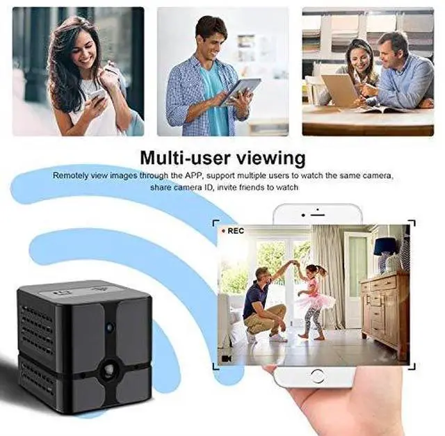 Alt view image 3 of 6 - Mini Spy Camera WiFi 1080P HD Wireless Hidden Camera for Home Portable Small Security Cameras Body Camera with App Night Vision and Motion Detective Nanny Cam with 32GB MicroSD Card Class10