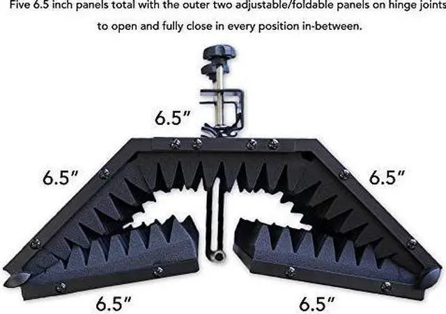 Alt view image 3 of 4 - SF101 Recording Studio Microphone Isolation Shield With Vocal Windpop High Density Absorbing Foam Front with Desktop Stand Knobs