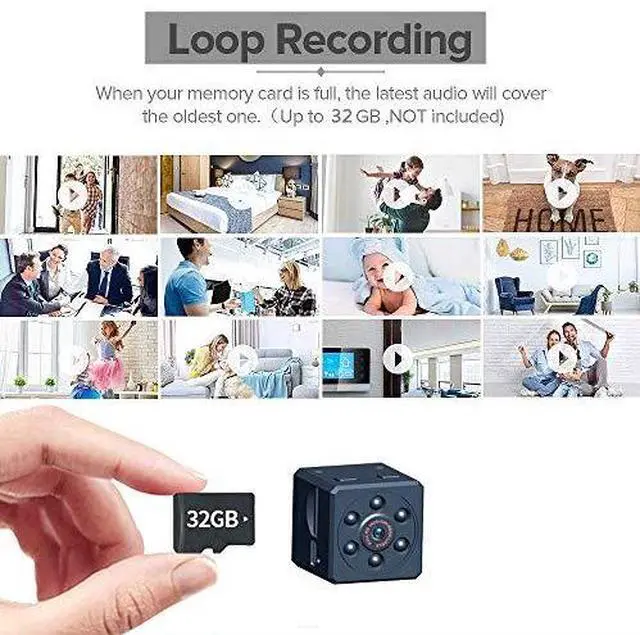 Alt view image 5 of 7 - Mini Spy Hidden Camera Wireless Portable Small HD Nanny Cam with HD 1080P Night Vision Video Record and Motion Activated  Security Hidden Spy Camera Perfect for HomeOfficeOutdoor Use