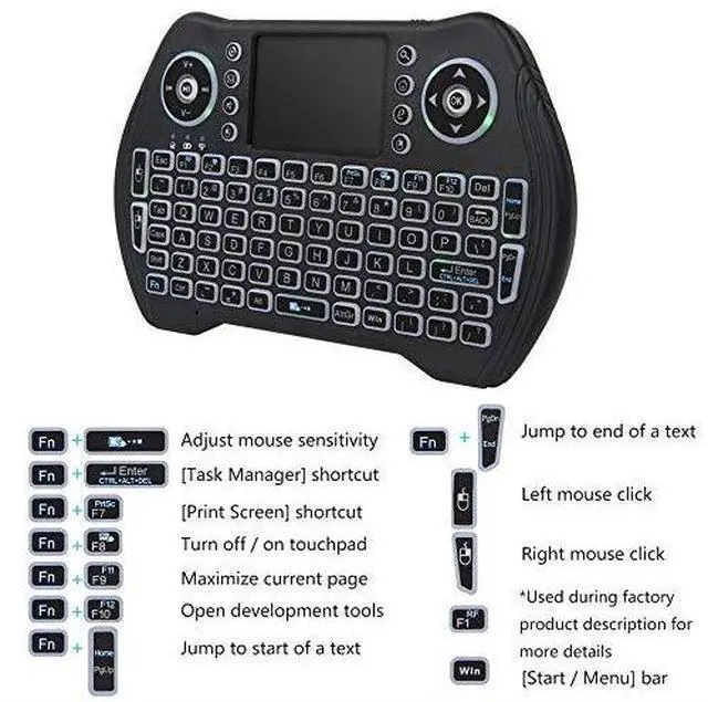 Alt view image 6 of 6 - Mini Wireless Keyboard with Touchpad Mouse Combo Rechargable Liion Battery MultiMedia Handheld Remote for Google Android TV BoxPS3PCPAD