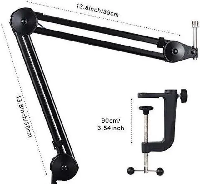 Alt view image 2 of 7 - Microphone Boom Arm Stand Heavy Duty Adjustable Suspension Scissor Spring Builtin Mic Stand For Blue Yeti Snowball Microphone Blue Yeti Nano