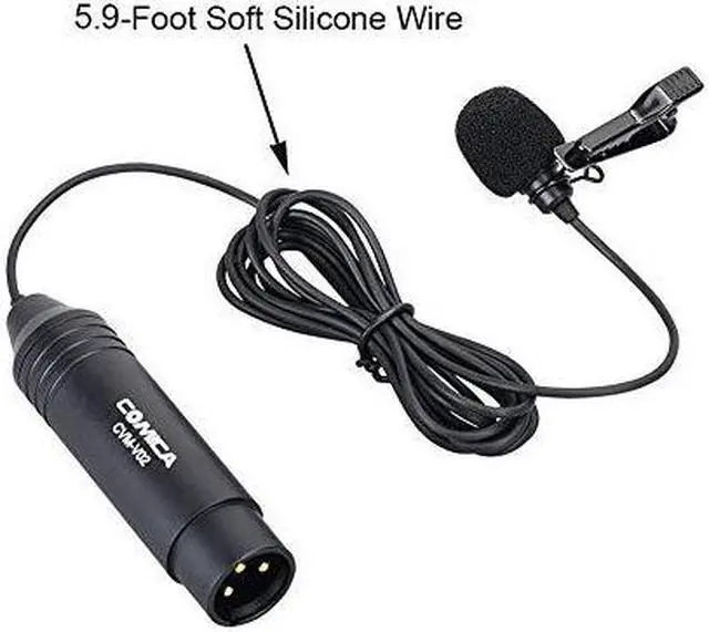 Alt view image 2 of 7 - XLR Microphone CVMV02O 2 Pack 59ft Phantom Power Omnidirectional Lavalier Lapel Microphone for Canon Sony Panasonic Camcorders ZOOM H4n H5 H6 Tascam DR40 DR60D DR70D DR100 Recorders