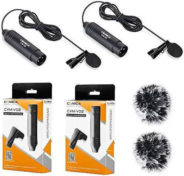Alt view image 7 of 7 - XLR Microphone CVMV02O 2 Pack 59ft Phantom Power Omnidirectional Lavalier Lapel Microphone for Canon Sony Panasonic Camcorders ZOOM H4n H5 H6 Tascam DR40 DR60D DR70D DR100 Recorders
