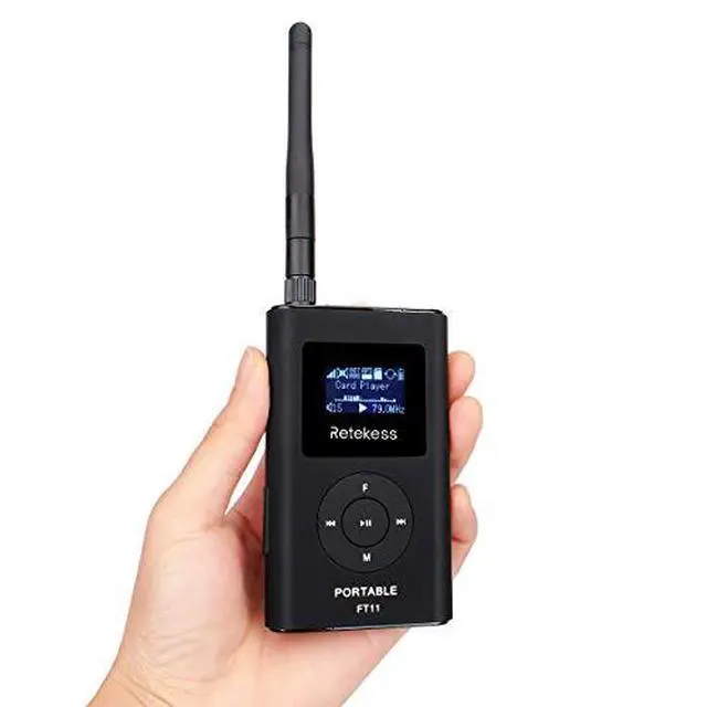 Alt view image 2 of 7 - FT11 Portable FM Transmitter Low Power MP3 Broadcast Radio Station Power Support TF Card AUX Input for Church Translation