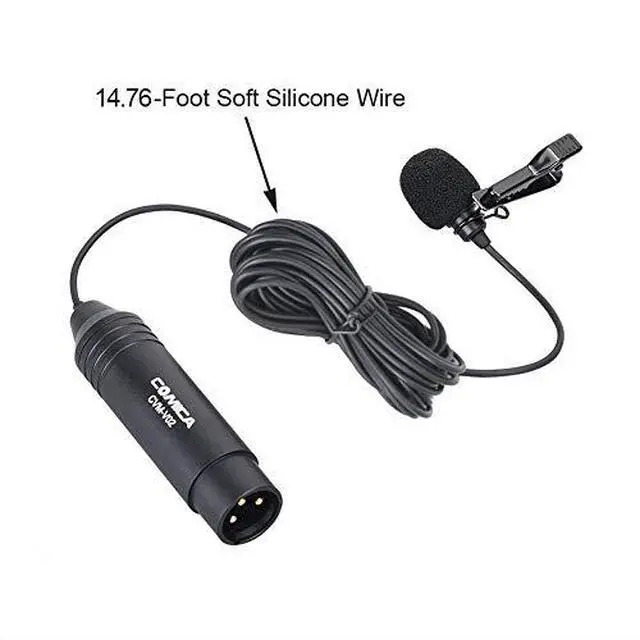 Alt view image 2 of 7 - XLR Microphone CVMV02O 2 Pack 1476 fts Phantom Power OmniDirectional Lavalier Lapel Microphone for Canon Sony Panasonic Camcorders Zoom H4n H5 H6 Tascam DR40 DR60D DR70D DR100 Recorders
