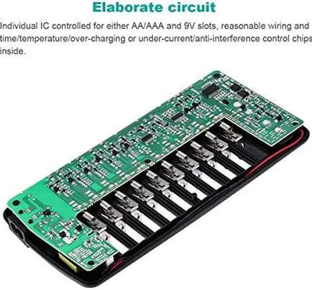 Alt view image 5 of 7 - 12 Bay Battery Charger with LCD Display for AA AAA 9V NIMH NICD Rechargeable Batteries