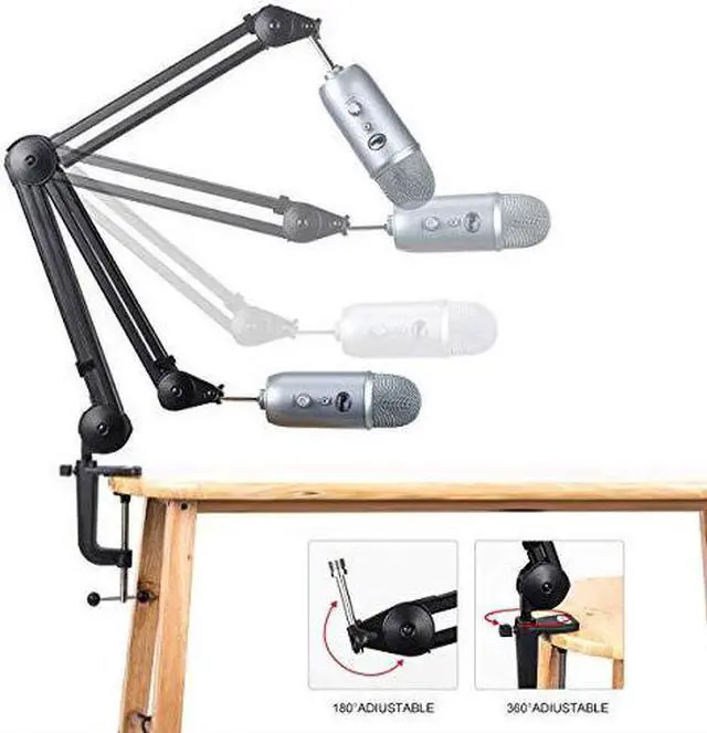 Alt view image 4 of 7 - Microphone Boom Arm Stand Heavy Duty Adjustable Suspension Scissor Spring Builtin Mic Stand For Blue Yeti Snowball Microphone Blue Yeti Nano