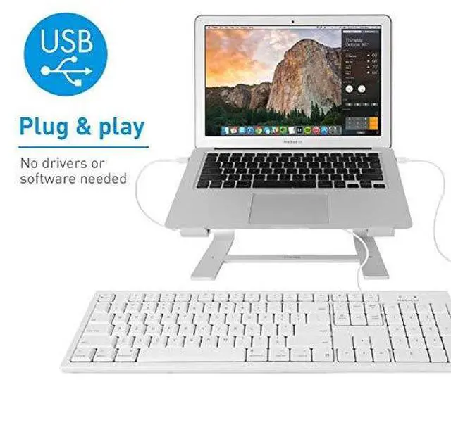 Alt view image 7 of 7 - Full Size USB Wired Keyboard Mouse Combo for Mac Mini Pro iMac Desktop Computer MacBook Pro Air Laptops Mac Compatible Apple Shortcuts Extended with Number Keypad Rubber Dome Keycaps