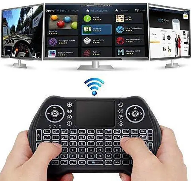 Alt view image 3 of 6 - Mini Wireless Keyboard with Touchpad Mouse Combo Rechargable Liion Battery MultiMedia Handheld Remote for Google Android TV BoxPS3PCPAD
