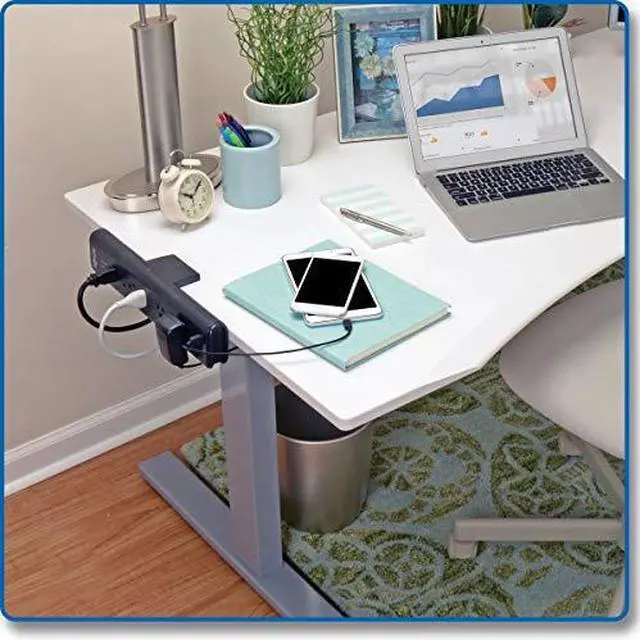 Alt view image 2 of 4 - 6 Outlet Surge Protector Power Strip Clamp Mount 6ft Cord 2100 Joules Dual USB INSURANCE TLP606DMUSB