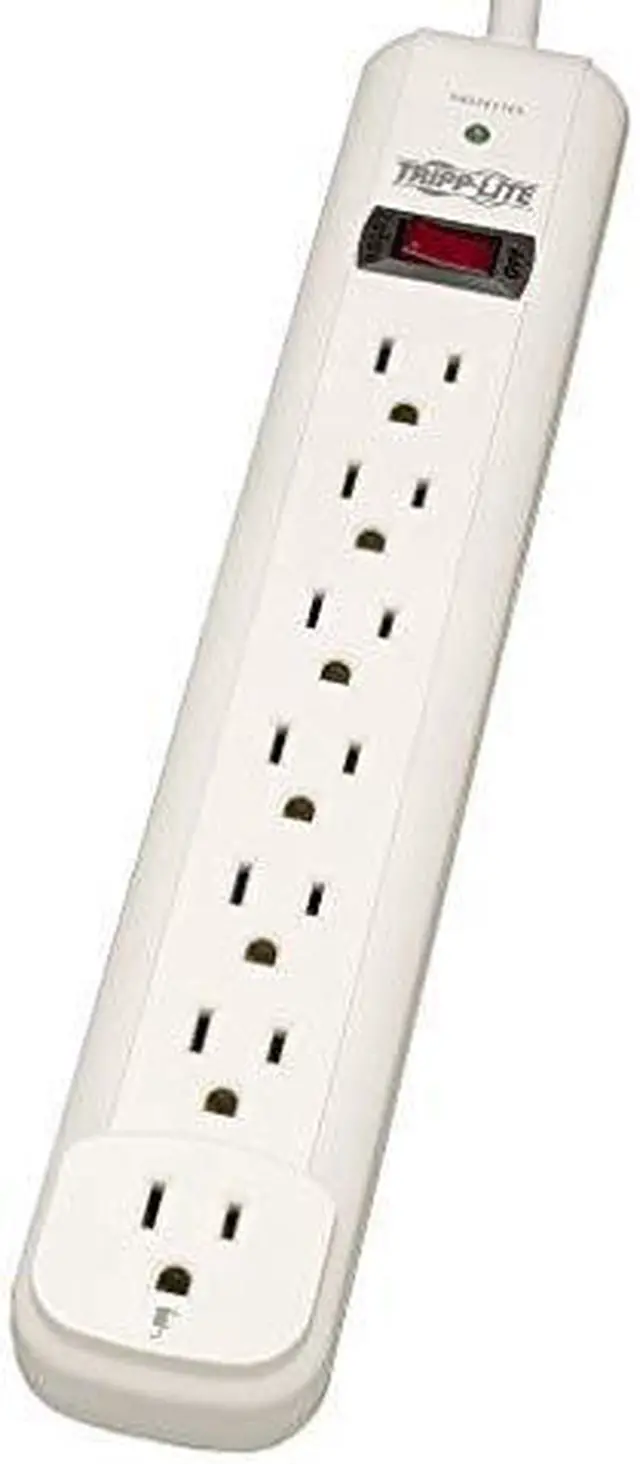 Main image of 7 Outlet Surge Protector Power Strip Extra Long Cord 25 ft 1080 Joules Lifetime Limited Warranty $25K INSURANCE TLP725