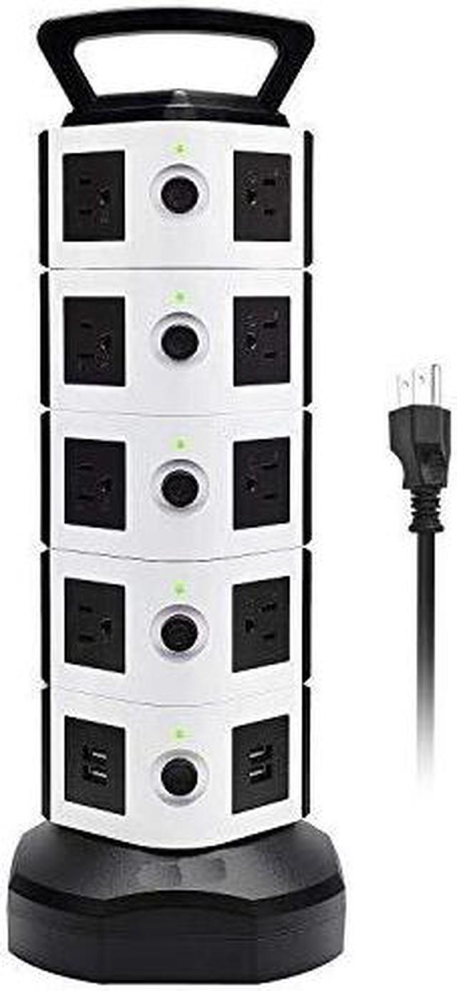 Main image of Power Strip Tower  Surge Protector Electric Charging Station 3000W 13A 18 AC Outlets 4 USB Ports with 16AWG 65ft Heavy Duty Extension Cord Universal for Home Office