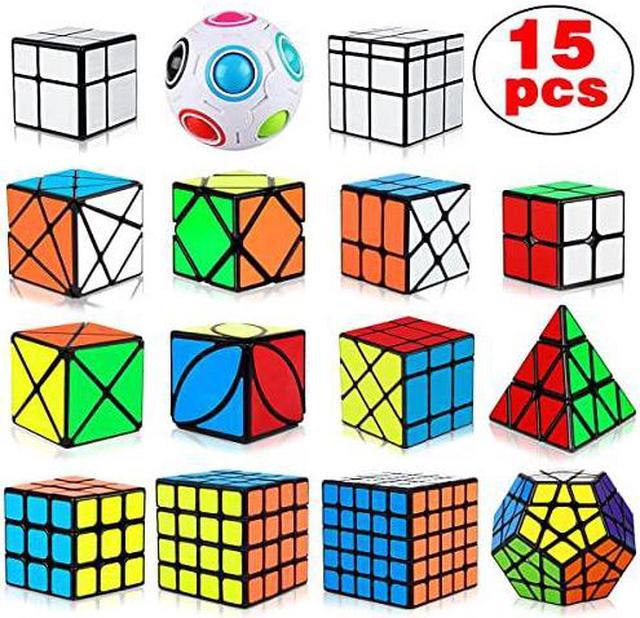Speed Cube Set 15 Pack Cube Bundle 2x2 3x3 4x4 5x5 Megaminx