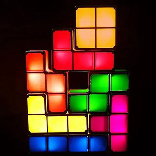 Alt view image 2 of 6 - 7 PCS Tetris Stackable Night Light 3D Puzzles Toy 7 Colors Magic Blocks Induction Interlocking LED Novelty Desk Lamp Lighting DIY for Teens and Adults Home Deco Great Gift for Birthday