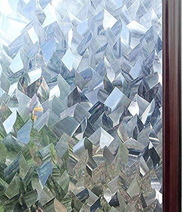 Window Privacy Film,No Glue Static Cling Window Sticker,3D Stained