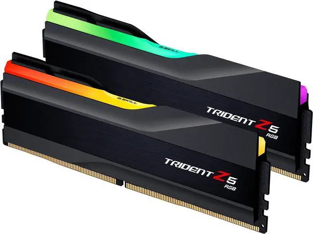 Main image of G.SKILL Trident Z5 RGB Series DDR5 RAM (Intel XMP 3.0) 32GB (2x16GB) 6400MT/s CL32-39-39-102 1.40V Desktop Computer Memory U-DIMM - Matte Black (F5-6400J3239G16GA2-TZ5RK)
