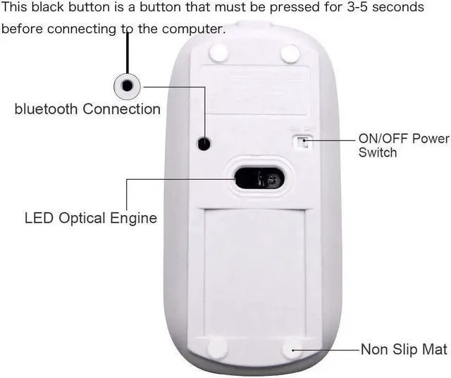 Alt view image 3 of 6 - Bluetooth Mouse for MacBook pro/MacBook air/iPad/Laptop/iMac/pc Wireless Mouse for MacBook pro MacBook Air/iMac/Laptop/Notebook/pc (BT/Pink)