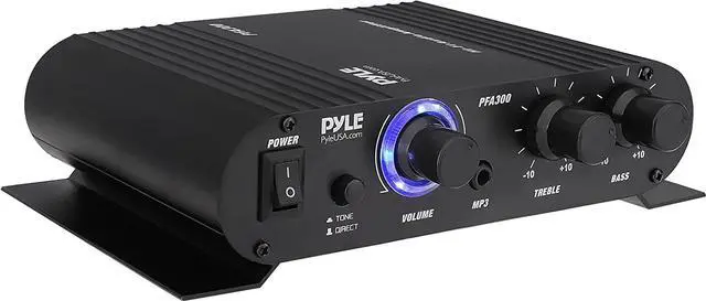 Main image of Power Home HiFi Stereo Amplifier - 90 Watt Portable Dual Channel Surround Sound Audio Receiver w/ 12V Adapter - For Subwoofer Speaker, MP3, iPad, iPhone, Car, Marine Boat, PA System - PFA300