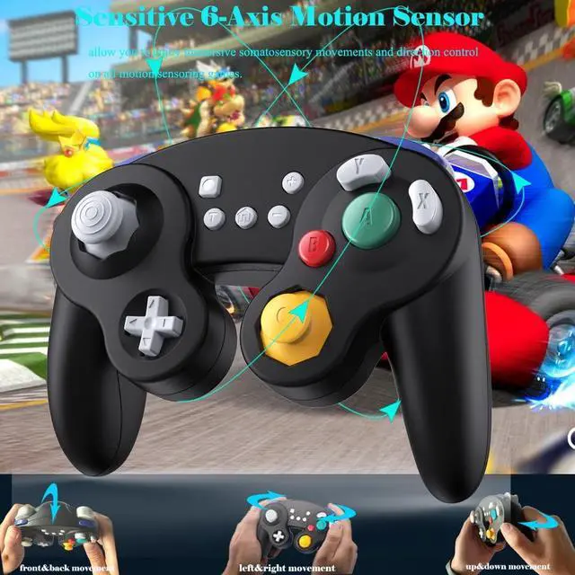 Alt view image 5 of 7 - Gamecube Controller Switch, Wireless Switch Pro Controller for Nintendo Switch/Lite/PC/Android/iOS/Steam, Support Wake Up, Motion, Adjustable Rumble, Turbo & Auto Turbo