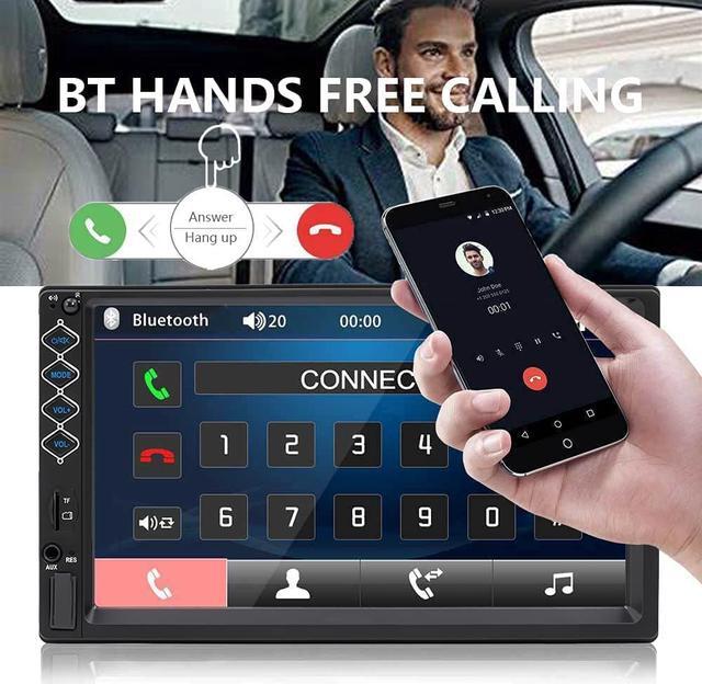 Alt view image 3 of 6 - 7 Inch Car Stereo Double Din Bluetooth Car Radio Touch Screen FM Radio Car Radio MP5 Player with Backup Camera, Car Entertainment Multimedia Hands Free Calling Support Mirror Link/USB/SD/AUX