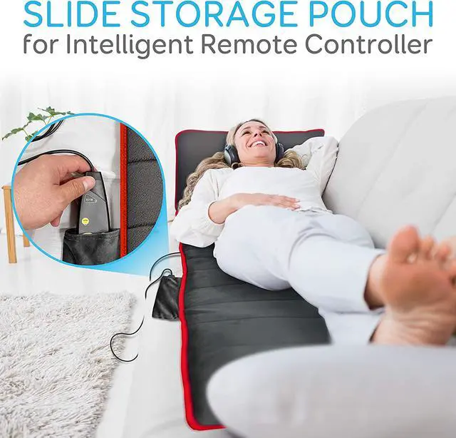 Alt view image 2 of 7 - Full Body Vibrating Massage Mat - Massaging Heating Pad, Massage Mattress Cushion w/ 10 Vibrating Motors, Warming Back Massager Mat, Relieves Stress & Muscle Pain