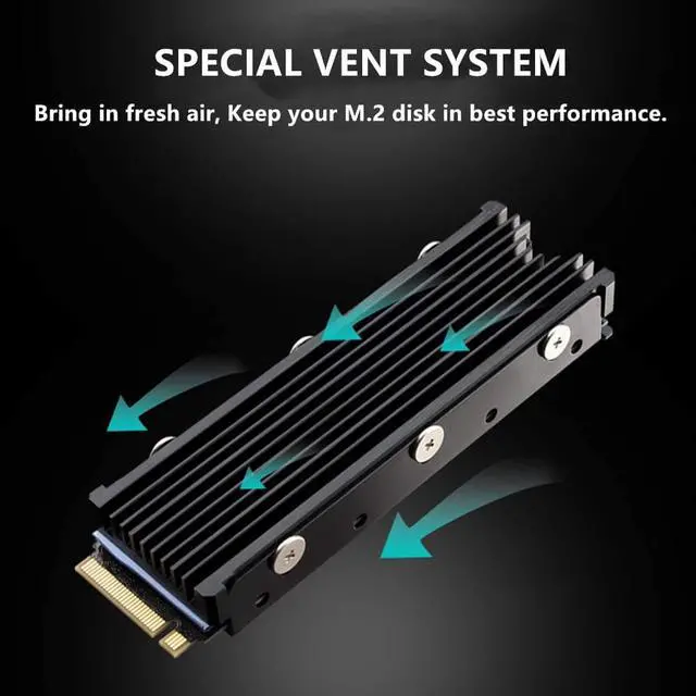 Alt view image 2 of 7 - M.2 Heatsink NVMe 2280 PS5 SSD Heat Sink Computer PC PCIE M2 SSD Cooler for Samsung 980 970 EVO Plus SN850 SN750 SN570 Firecuda 530, Red