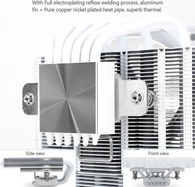 Alt view image 6 of 7 - AXP120-X67 White ARGB Low Profile CPU Air Cooler with Quite 120mm TL-C12015W-S Low Profile PWM Fan, 6 Heat Pipes, 67mm Height, AMD AM4/Intel LGA 1700/1150/1151/1155/1156/1200/2011/2066