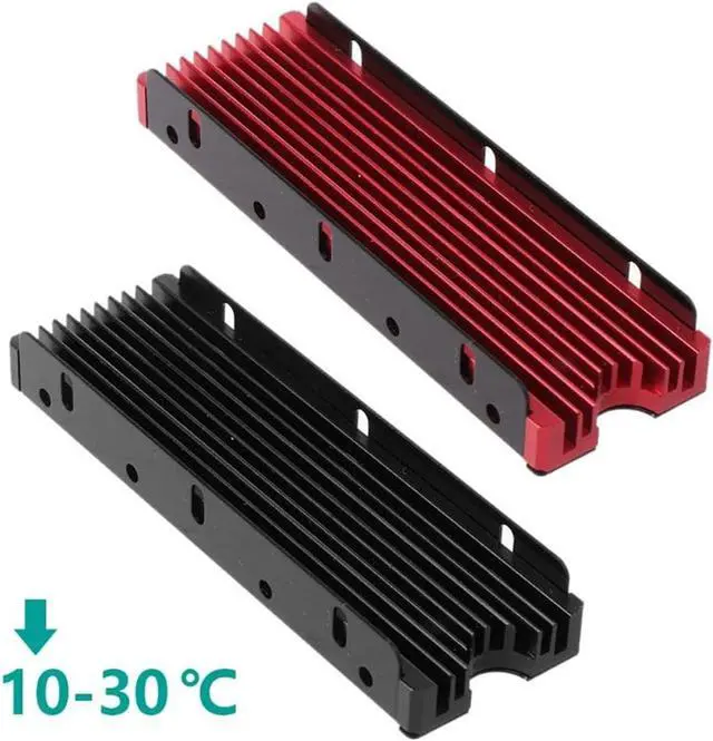Alt view image 5 of 7 - M.2 Heatsink NVMe 2280 PS5 SSD Heat Sink Computer PC PCIE M2 SSD Cooler for Samsung 980 970 EVO Plus SN850 SN750 SN570 Firecuda 530, Red