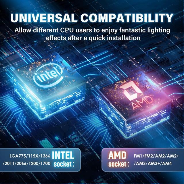 Alt view image 7 of 7 - 240mm CPU Water Cooler, ARGB CPU Liquid Cooler(AIO), All Intel & AMD Compatible, High Efficiency CPU Radiator, 2×120mm PWM Fan for CPU Liquid Cooling System, Silent Operation, LGA 1700 Ready