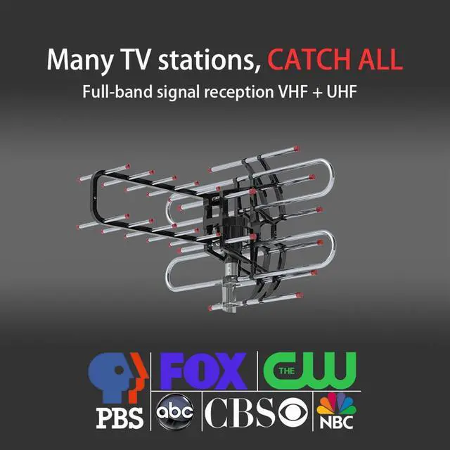 Alt view image 4 of 7 - TA-851B 360°Rotation UV Dual Frequency 45-860MHz 22-38dB Open Antenna Silver